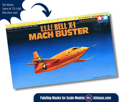 Tamiya Bell X-1 1/72 Canopy Paint Masks, Kit # 60740