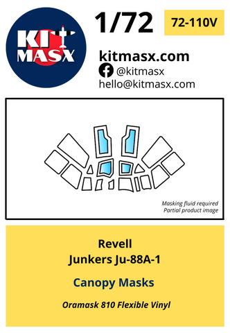 Revell Junkers Ju-88A-1 1/72 Canopy & Wheel Masks