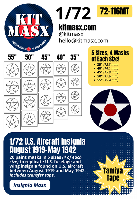 U.S. Aircraft Insignia (August 1919-May 1942) Paint Masks