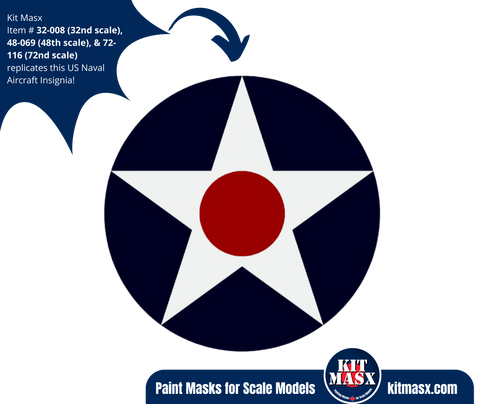 US Naval Aircraft Insignia (August 1919-May 1942) 1/32, 1/48, 1/72 National Insignia Paint Masks