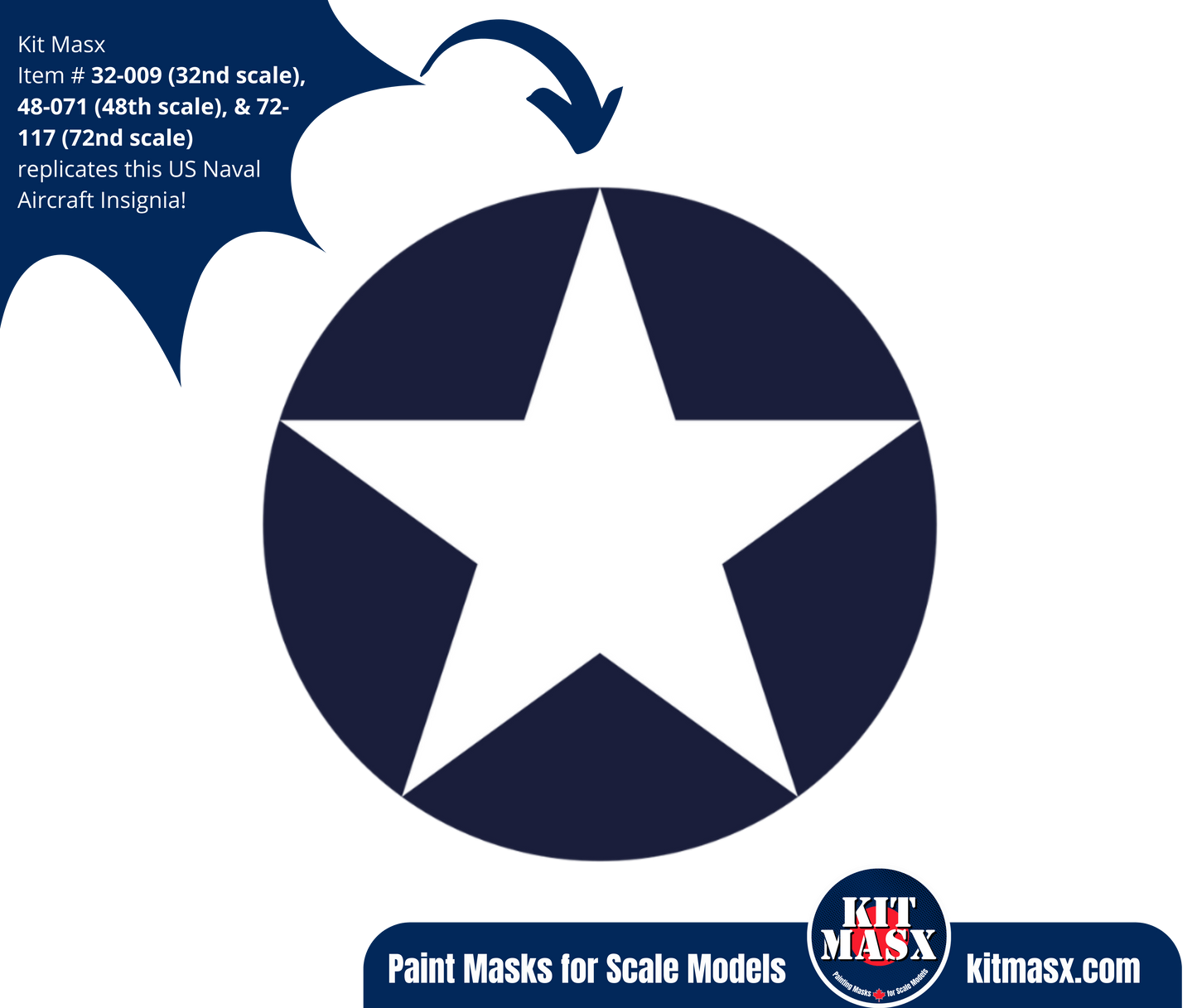 US Naval Aircraft Insignia (May 1942-June 1943) 1/32, 1/48, 1/72 National Insignia Paint Masks