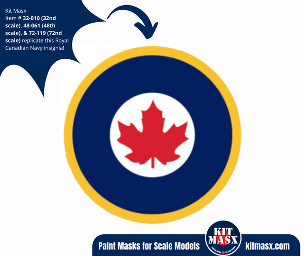 Royal Canadian Navy (RCN) Roundels 1/32, 1/48, 1/72 National Insignia Paint Masks