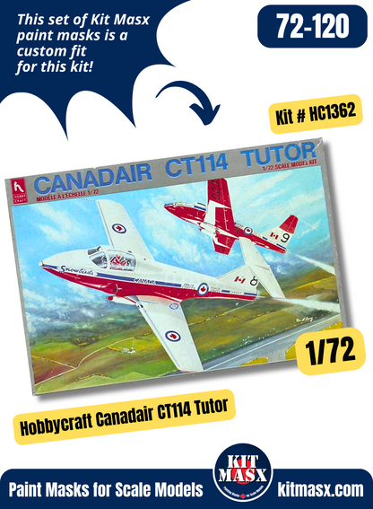 Hobbycraft Canadair CT114/CT141 Tutor 1/72 Canopy & Wheel Paint Masks, Kit # HC1362