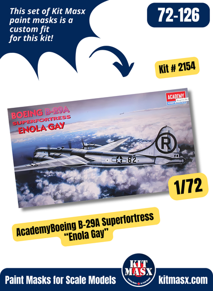 Academy Boeing B-29A/B-50D/KB-29P/P2B-1S/RB-50G Superfortress, Tupolev Tu-4, Washington B.1 1/72 Canopy & Wheel Paint Masks, Kit # 2154