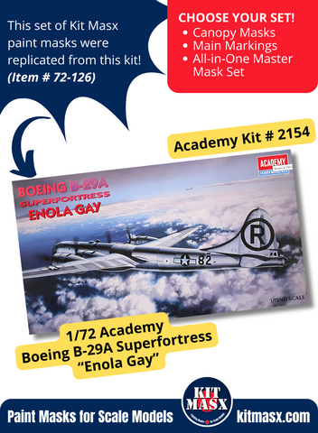 Academy Boeing B-29A Superfortress "Enola Gay" 1/72 Paint Masks