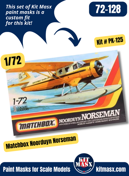 Matchbox Noorduyn Norseman IV/C-64A/UC-64A 1/72 Canopy & Wheel Paint Masks, Kit # PK-125