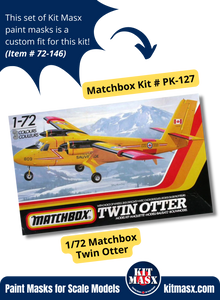 Matchbox/Modelcraft/Revell De Havilland DHC-6 Twin Otter 1/72 Canopy & Wheel Paint Masks