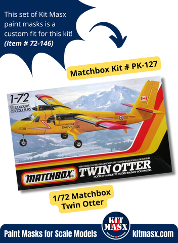 Matchbox/Modelcraft/Revell De Havilland DHC-6 Twin Otter 1/72 Canopy & Wheel Paint Masks