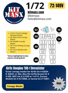 Airfix Douglas TBD-1 Devastator 1/72 Canopy Paint Masks