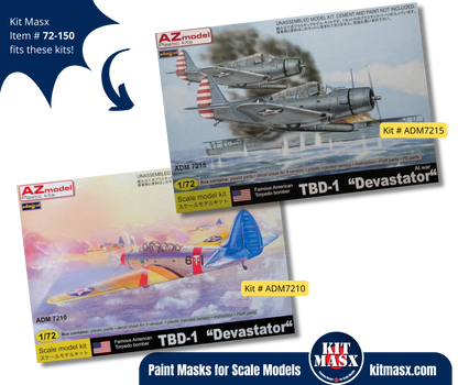 Pavla Models Douglas TBD-1 Devastator (Vac-Form) 1/72 Canopy Paint Masks, Kit # V 72-113