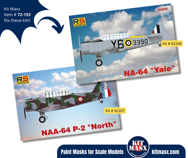 RS Models NA-64 "Yale" 1/72 Canopy & Wheel Masks