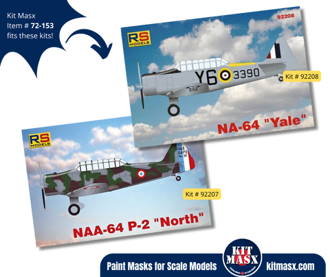 RS Models NA-64 "Yale" 1/72 Canopy & Wheel Masks