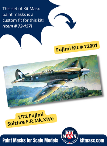 Fujimi Supermarine Spitfire F.R.Mk.XIVe 1/72 Canopy & Wheel Paint Masks