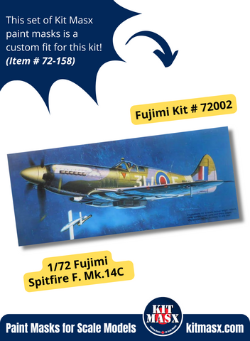 Fujimi Supermarine Spitfire F. Mk.14C 1/72 Canopy & Wheel Paint Masks