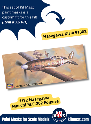 Hasegawa/Hobby 2000 Macchi M.C.202 Folgore 1/72 Canopy & Wheel Paint Masks