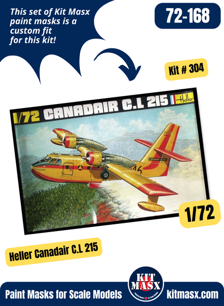 Heller Canadair CL 215 1/72 Canopy & Wheel Paint Masks, Kit # 304