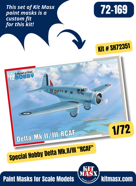 Special Hobby Northrop Delta Mk.II/III 1/72 Canopy & Wheel Paint Masks, Kit # SH72351