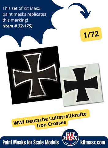 WWI Deutsche Luftstreitkrafte (German) Iron Crosses 1/72 Main Marking Paint Masks