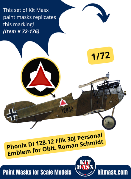 Phonix DI 128.12 Flik 30J Personal Emblem for Oblt. Roman Schmidt 1/72 Main Marking Paint Masks