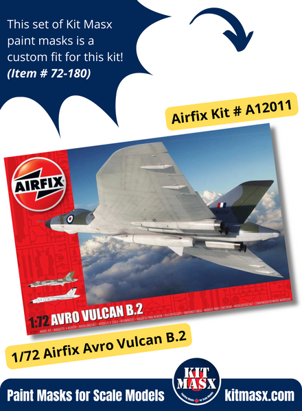 Airfix Avro Vulcan B.2 1/72 Canopy & Wheel Paint Masks, Kit # A12011