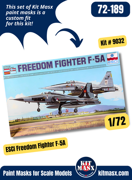 ESCI Northrop F-5A/CRF-5A/RF-5A Freedom Fighter 1/72 Canopy & Wheel Paint Masks, Kit # 9032