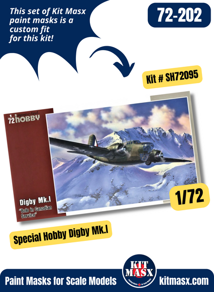 Special Hobby Douglas Digby Mk.I, B-18, B-18A, B-18B Bolo 1/72 Canopy & Wheel Paint Masks, Kit # SH72251