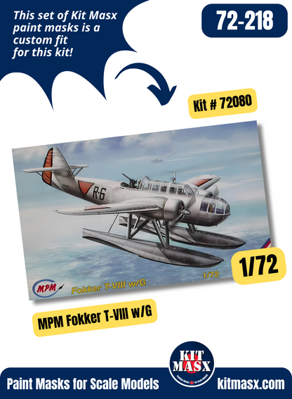 MPM Fokker T-VIII w/G 1/72 Canopy Paint Masks, Kit # 72080