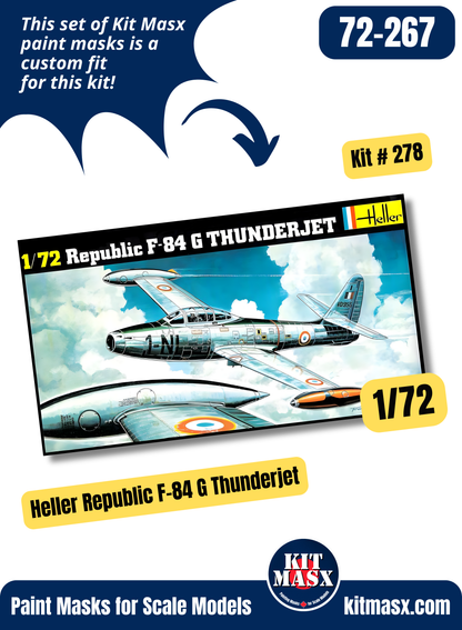 Republic F-84E-1-RE Thunderjet, S/N 49-2026 1/72 Main Marking Paint Masks