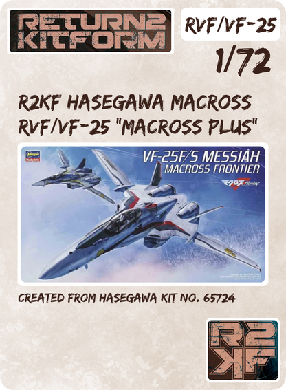 R2KF Hasegawa Macross RVF/VF-25 "Macross Plus" 1/72 Canopy Paint Masks, Kit # 65724 (RVF/VF-25)