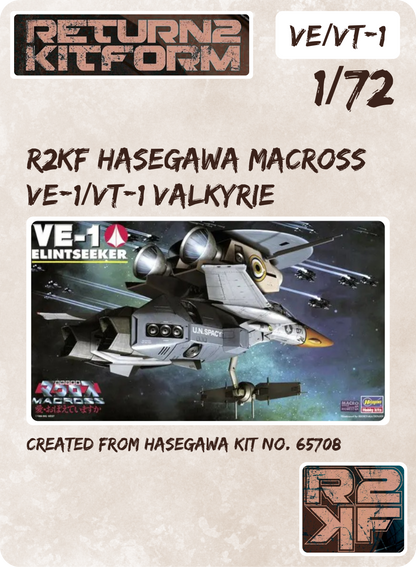 R2KF Hasegawa Macross VE-1/VT-1 Valkyrie 1/72 Canopy Paint Masks, Kit # 65708 (VE/VT-1)