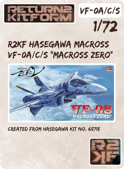 R2KF Hasegawa Macross VF-0A/C/S "Macross Zero" 1/72 Canopy Paint Masks, Kit # 65715 (VF-0A/C/S)