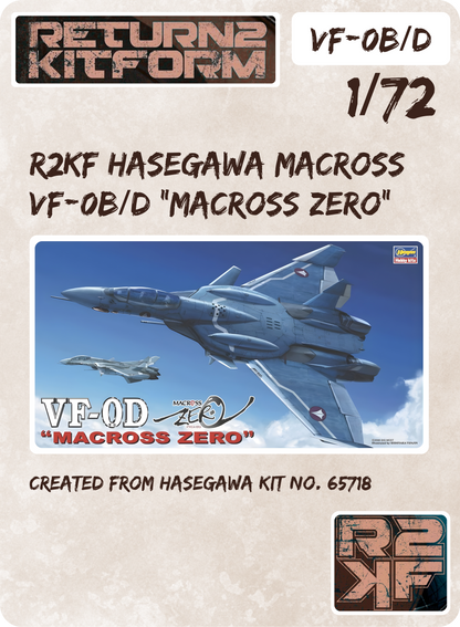 R2KF Hasegawa Macross VF-0B/D "Macross Zero" 1/72 Canopy Paint Masks, Kit # 65718 (VF-0B/D)