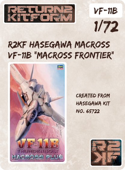 R2KF Hasegawa Macross VF-11B "Macross Frontier" 1/72 Canopy Paint Masks, Kit # 65722 (VF-11B)