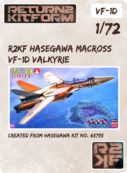 R2KF Hasegawa Macross VF-1D Valkyrie 1/72 Canopy Paint Masks, Kit # 65755 (VF-1D)
