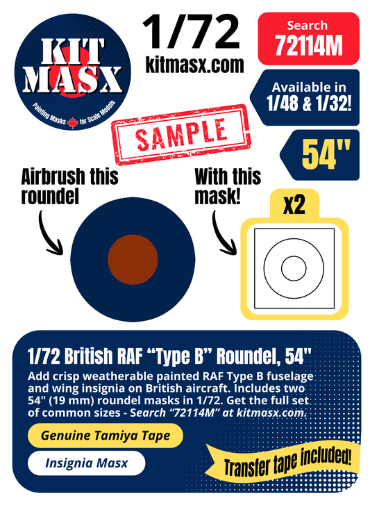 Kit Masx Sample: 1/72 British RAF “Type B” Roundel, 54"