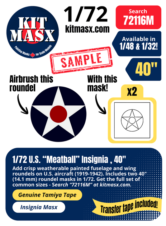 Kit Masx Sample: 1/72 U.S. "Meatball" Insignia, 40"