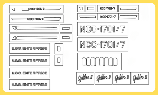 AMT Star Trek U.S.S. Enterprise Galileo 7 Shuttlecraft 1/36 Main Marking Paint Masks, Kit # S959