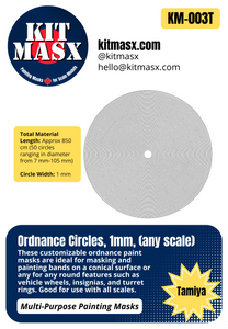 Ordnance Circles 1mm or 2mm Multi-Purpose Paint Masks, Any Scale