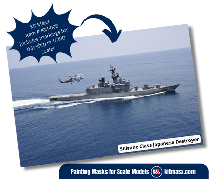 Shirane Class Japanese Destroyer 1/200 Main Marking Paint Masks