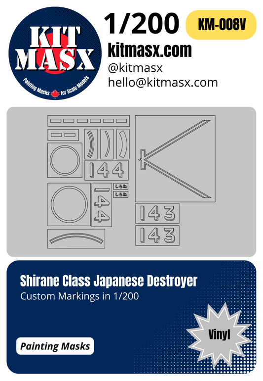 Shirane Class Japanese Destroyer 1/200 Main Marking Paint Masks