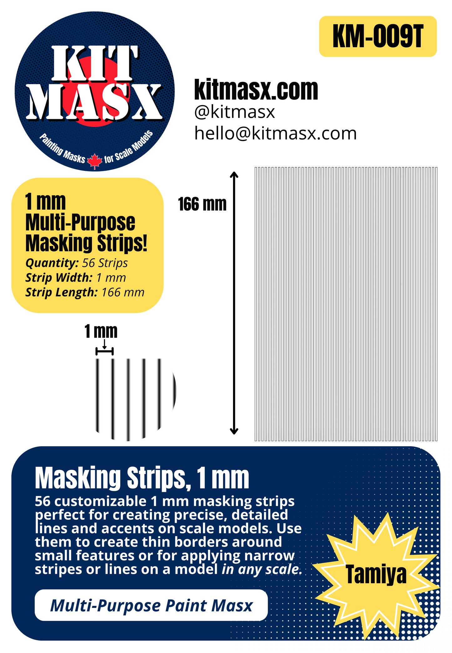 Masking Strips 1 mm, 2 mm, 3 mm, 4 mm Multi-Purpose Paint Masks, Any Scale (KM004)