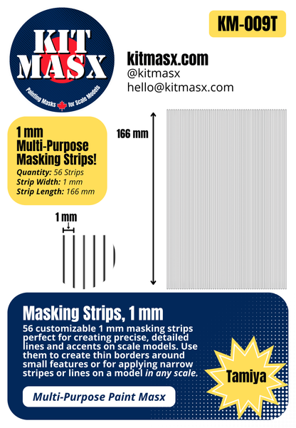 Masking Strips 1 mm, 2 mm, 3 mm, 4 mm Multi-Purpose Paint Masks, Any Scale (KM004)