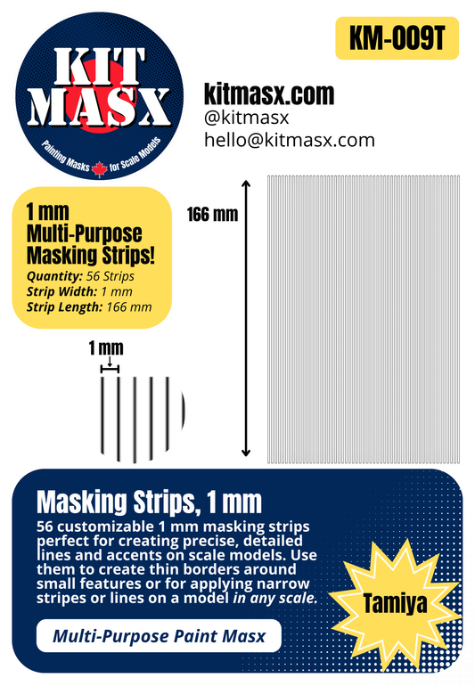 Masking Strips 1 mm, 2 mm, 3 mm, 4 mm Multi-Purpose Paint Masks, Any Scale (KM004)