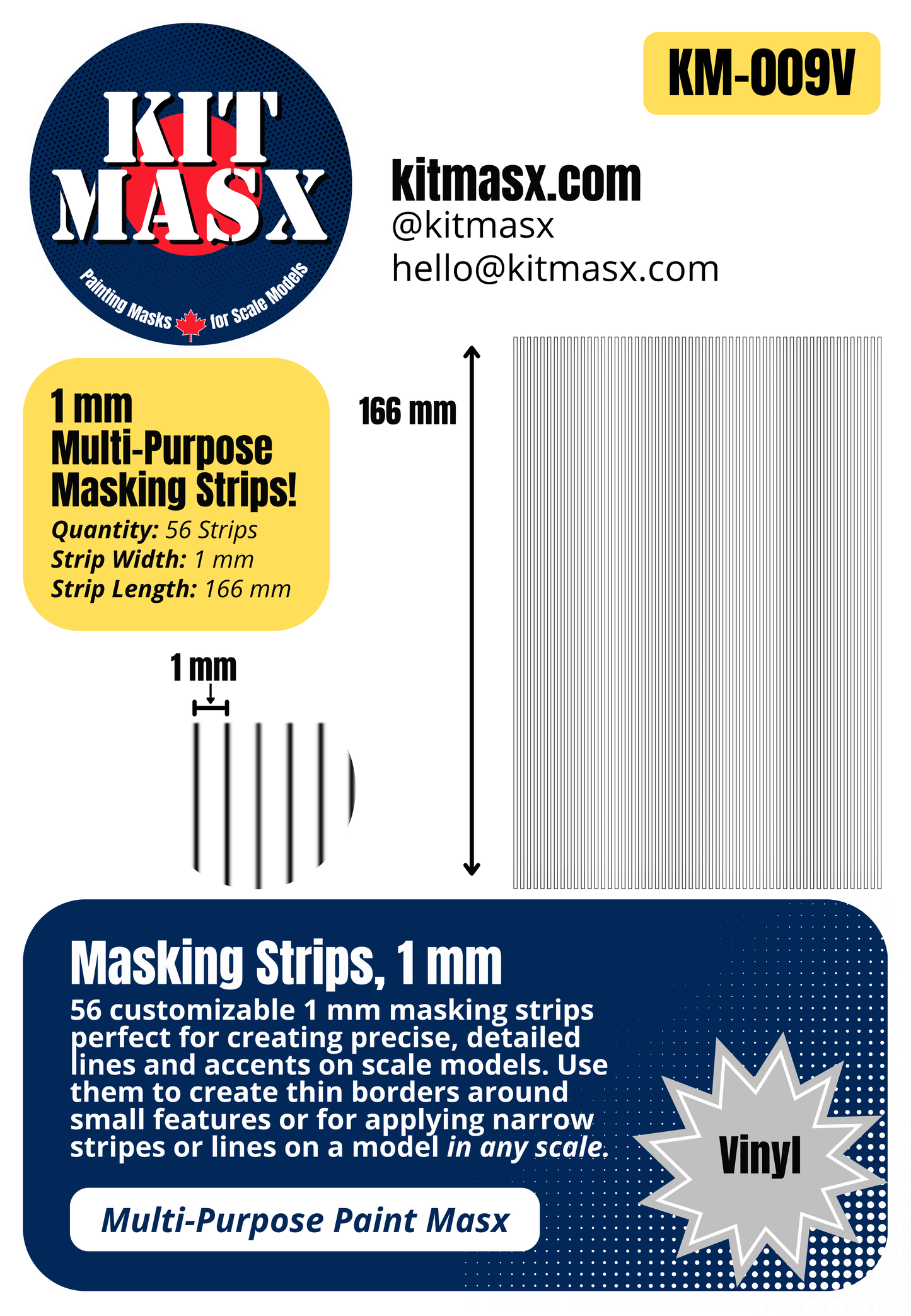 Masking Strips 1 mm, 2 mm, 3 mm, 4 mm Multi-Purpose Paint Masks, Any Scale (KM004)
