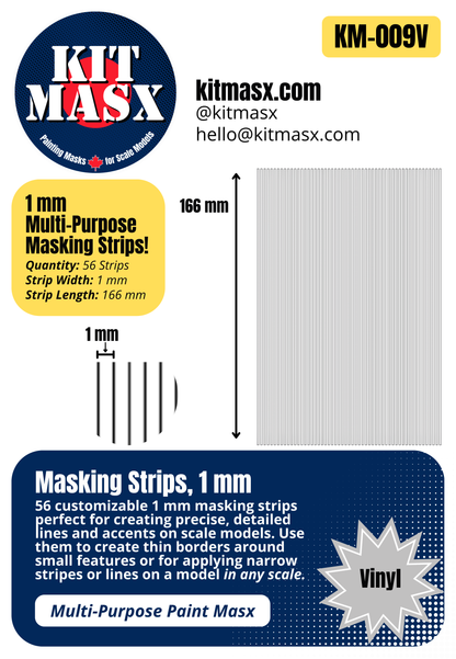 Masking Strips 1 mm, 2 mm, 3 mm, 4 mm Multi-Purpose Paint Masks, Any Scale (KM004)