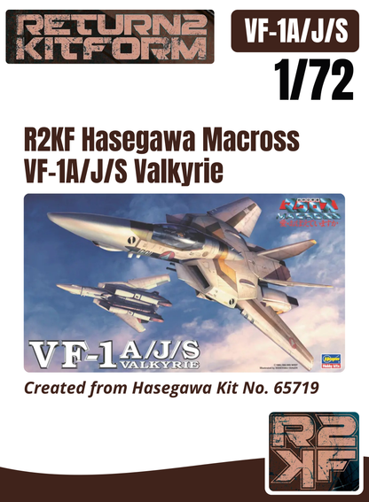 R2KF Hasegawa Macross VF-1A/J/S Valkyrie 1/72 Canopy Paint Masks, Kit # 65719 (VF-1A/J/S)