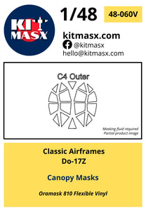 Classic Airframes Do-17Z Canopy Masks Kit Masx 