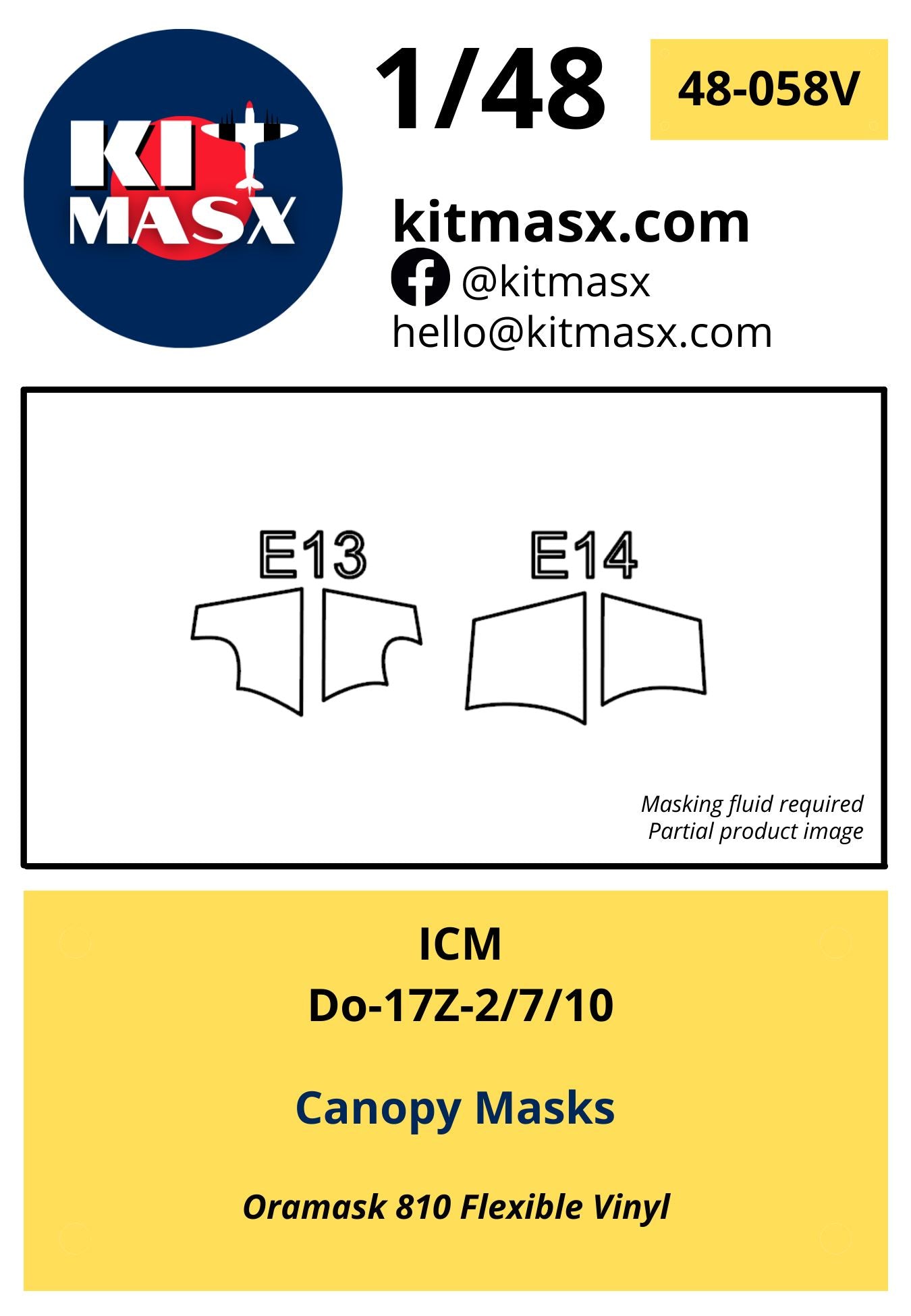 ICM Do-17Z-2/7/10 Canopy Masks Kit Masx 