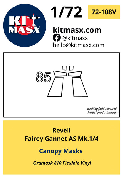 Revell Fairey Gannet AS Mk.1-4 Canopy Masks Kit Masx 