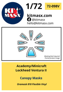 Academy/Minicraft Lockheed Ventura II Canopy Masks Kit Masx 